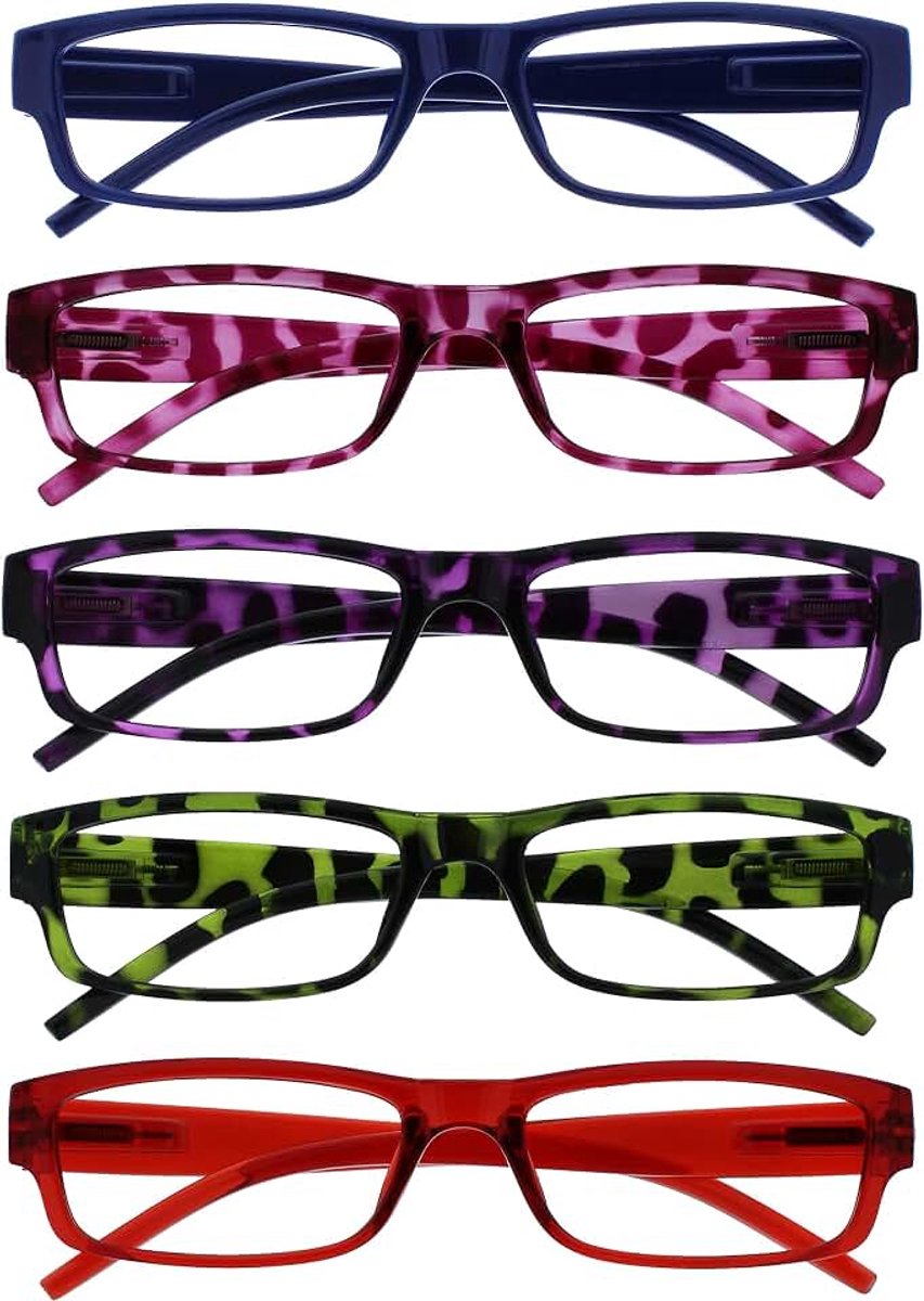 Waarde 5 Stuks Lichtgewicht Mannen Vrouwen Blauw Roze Purper Groen Rood RRRRR32-3456Z +2,00