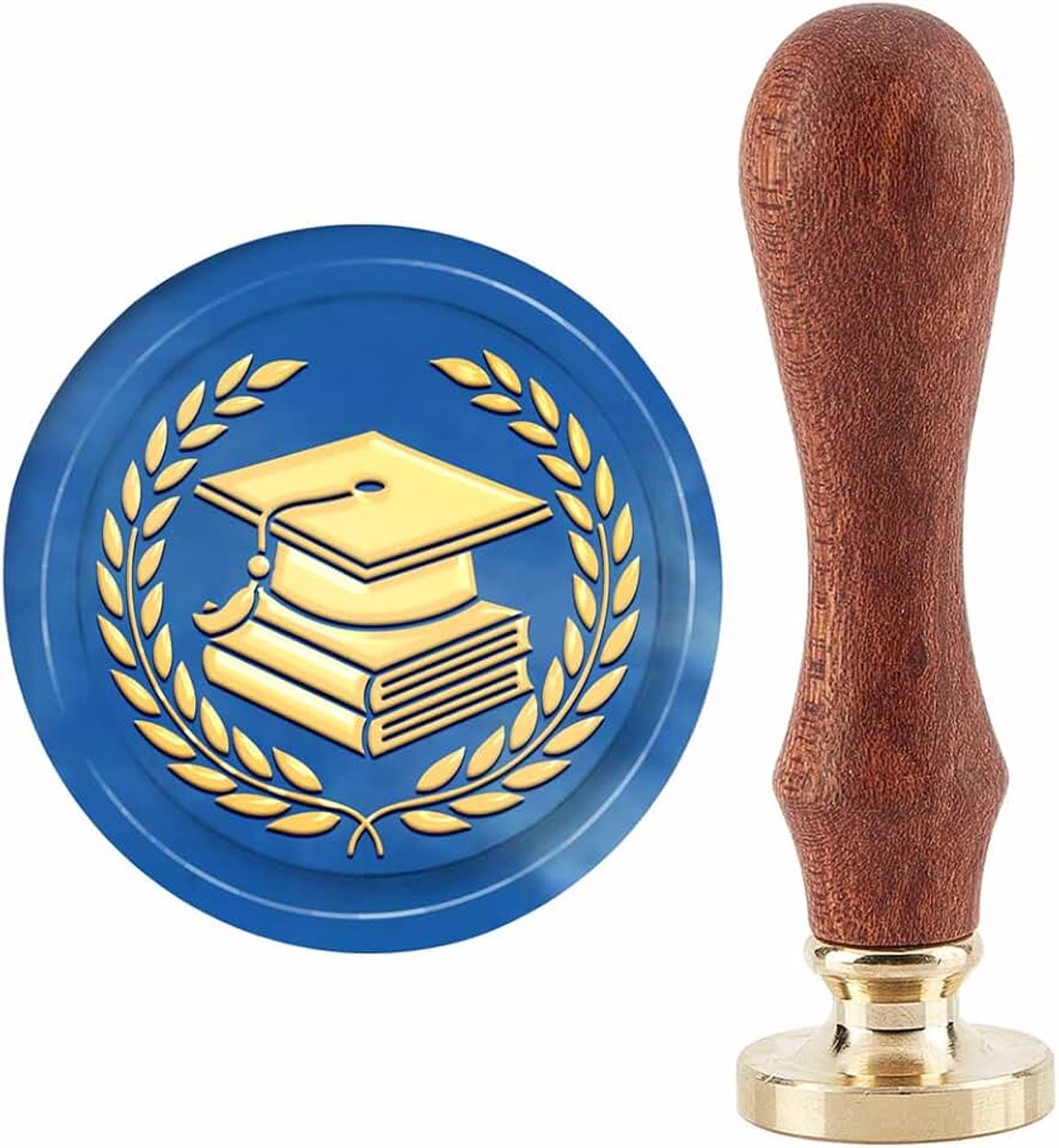Afstuderen Cap Stempel Tarwe Stempel voor Graduatie Uitnodigingen Kaarten Gift Wrapping