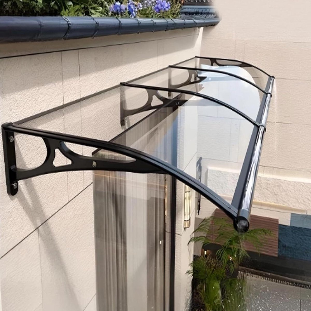 Regenbescherming Luifel - Voordeur Luifel Raamluifel - Entree Beschermen - UV-Bestendig Polycarbonaat - 80x460cm - Transparant