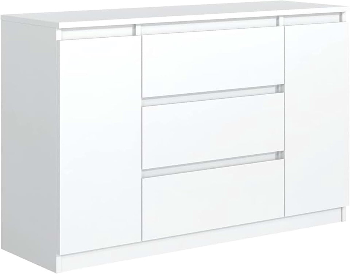 Meble masztalerz Ladekast 140 cm, 2 Deuren 3 Lades, Wit | Opbergkast voor de Woonkamer 138,5x78,2x39 cm, Kasten Slaapkamer, Cabinet voor de Hal