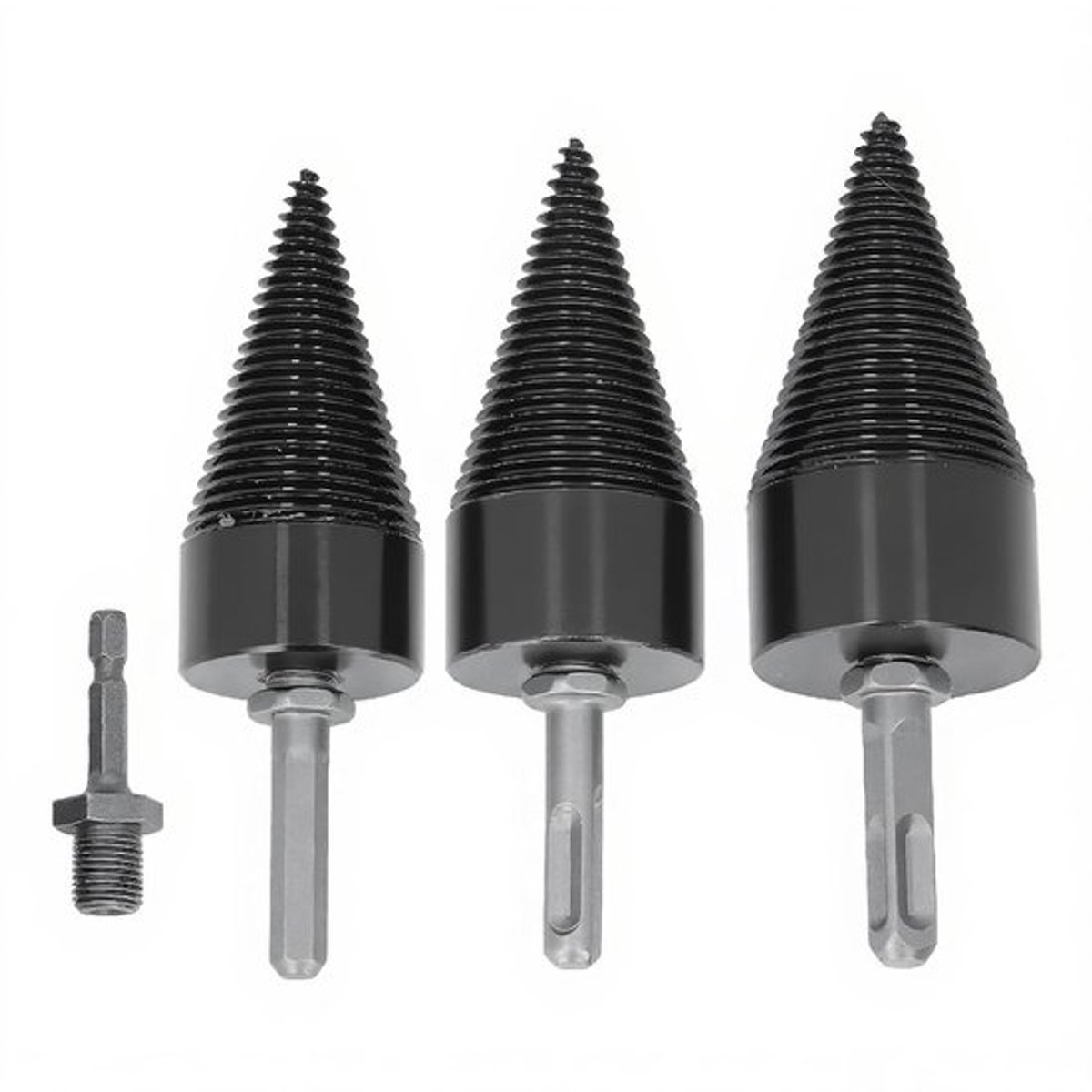 Kegelsplitserset voor Houtbewerking, Metalen Splijtboren 32mm 42mm 50mm, Geschikt voor Vierkante en Ronde Zeskantschachten, Ideaal voor Zwaar Brandhout en Houtboorgereedschap