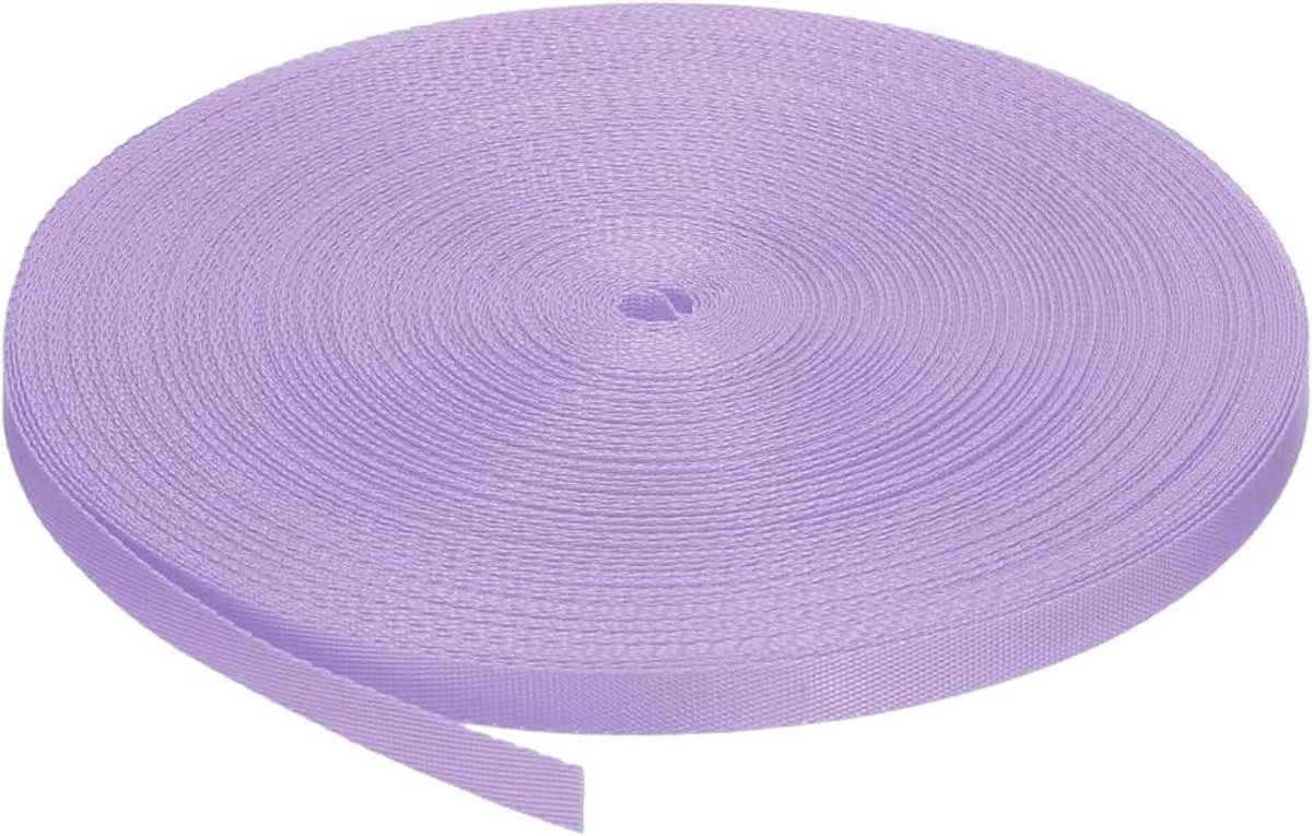 Platte nylon riem, 1 cm x 45,7 m, paars, voor reparaties, outdoor-uitrusting, rugzakken, bagagedrager, handwerk