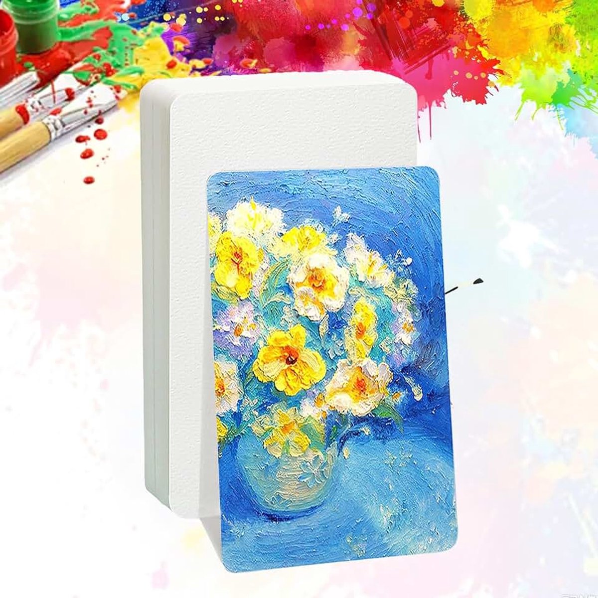 50 stuks lege bladwijzers, 15 x 5 cm, aquarelpapier, gepersonaliseerde bladwijzers met 50 kwasten, voor gepersonaliseerde bladwijzers, doe-het-zelf boeken, kunsthandwerk, decoratieve geschenken