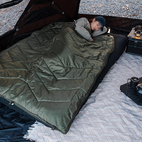 Winterslaapzak Volwassenen - Kampeerslaapzak Outdoor - Kamperen en Buiten - Waterdicht en Winddicht - 220x80cm - Groen — afbeelding 5