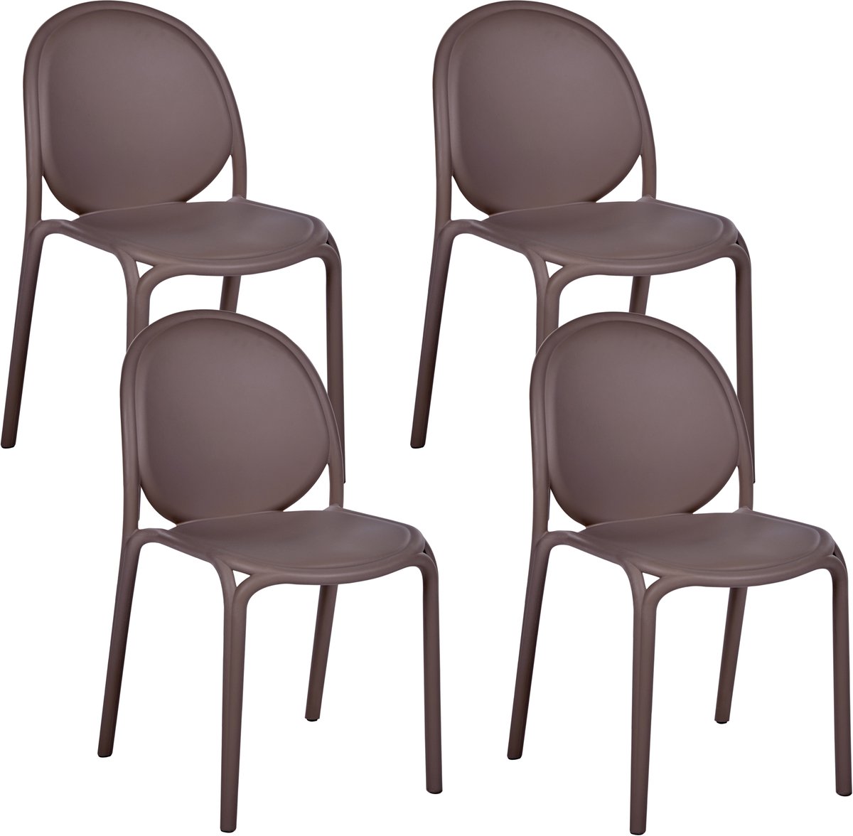 BRUGNELLO - Set van 4 tuinstoelen - Bruin - Kunststof
