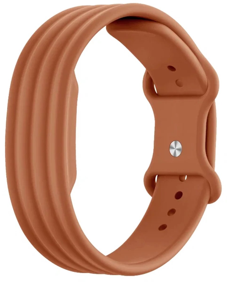Bandz Siliconen sport bandje geschikt voor Fitbit Air - Donkeroranje