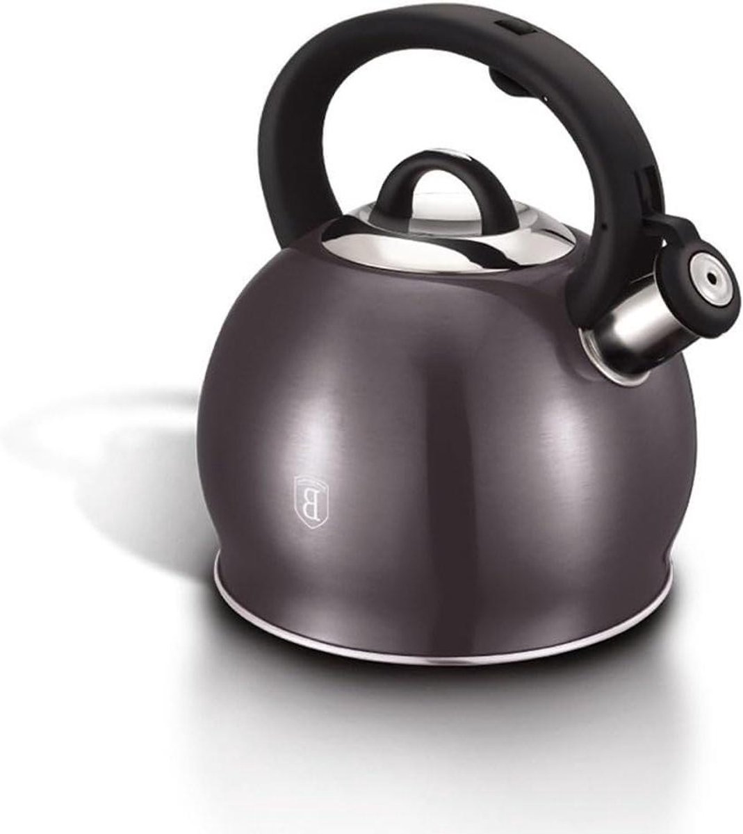 Pijpketel - Waterketel Fluitketel - Water Koken - Geluidsindicatie - 3 Liter - Donkergrijs Metallic