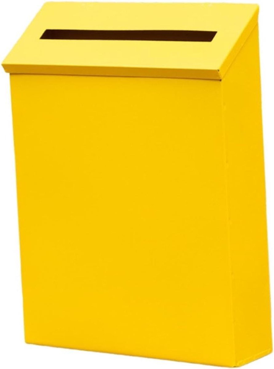 Brievenbus - Wand brievenbus - Post ontvangen - Decoratief ontwerp - 29x22x6 cm - Geel