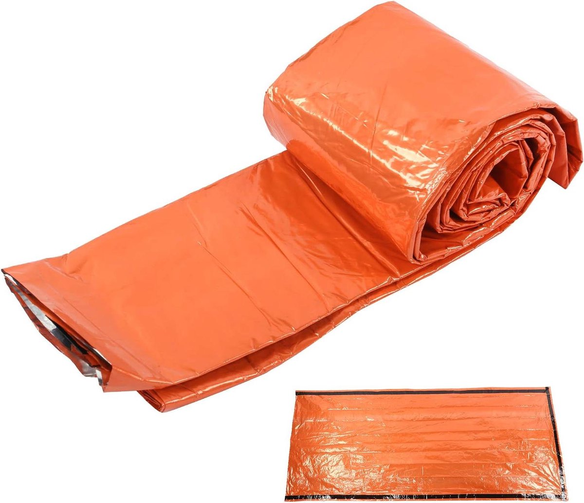 Nood Slaapzak - Survival Slaapzak - Buiten Noodgevallen - Waterdicht En Warmte Vasthoudend - 1 Persoon - Oranje