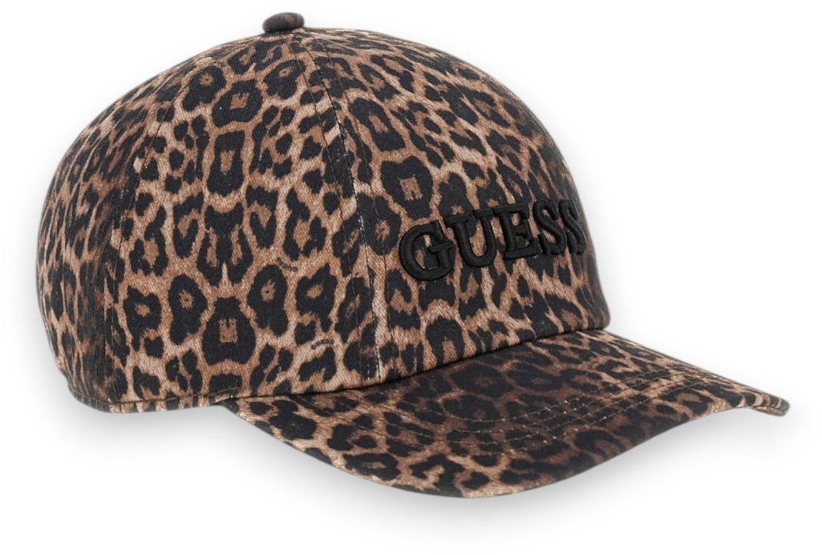 Guess Printed Leopard Base Petten Dames - Bruin - Maat ONESIZE