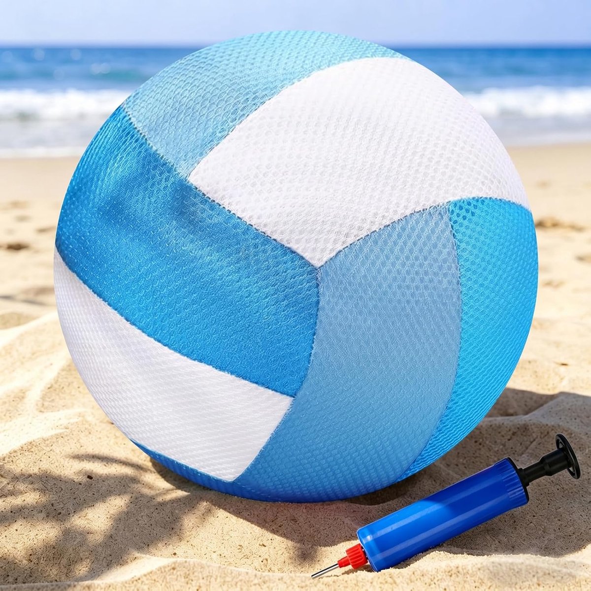 Beachvolleybal 21 cm - netweefsel - zachte volleybal - perfect voor strandactiviteit - SnelShoppen