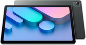 Donkergrijze tablet met twee camera's aan de achterkant en een helder scherm.