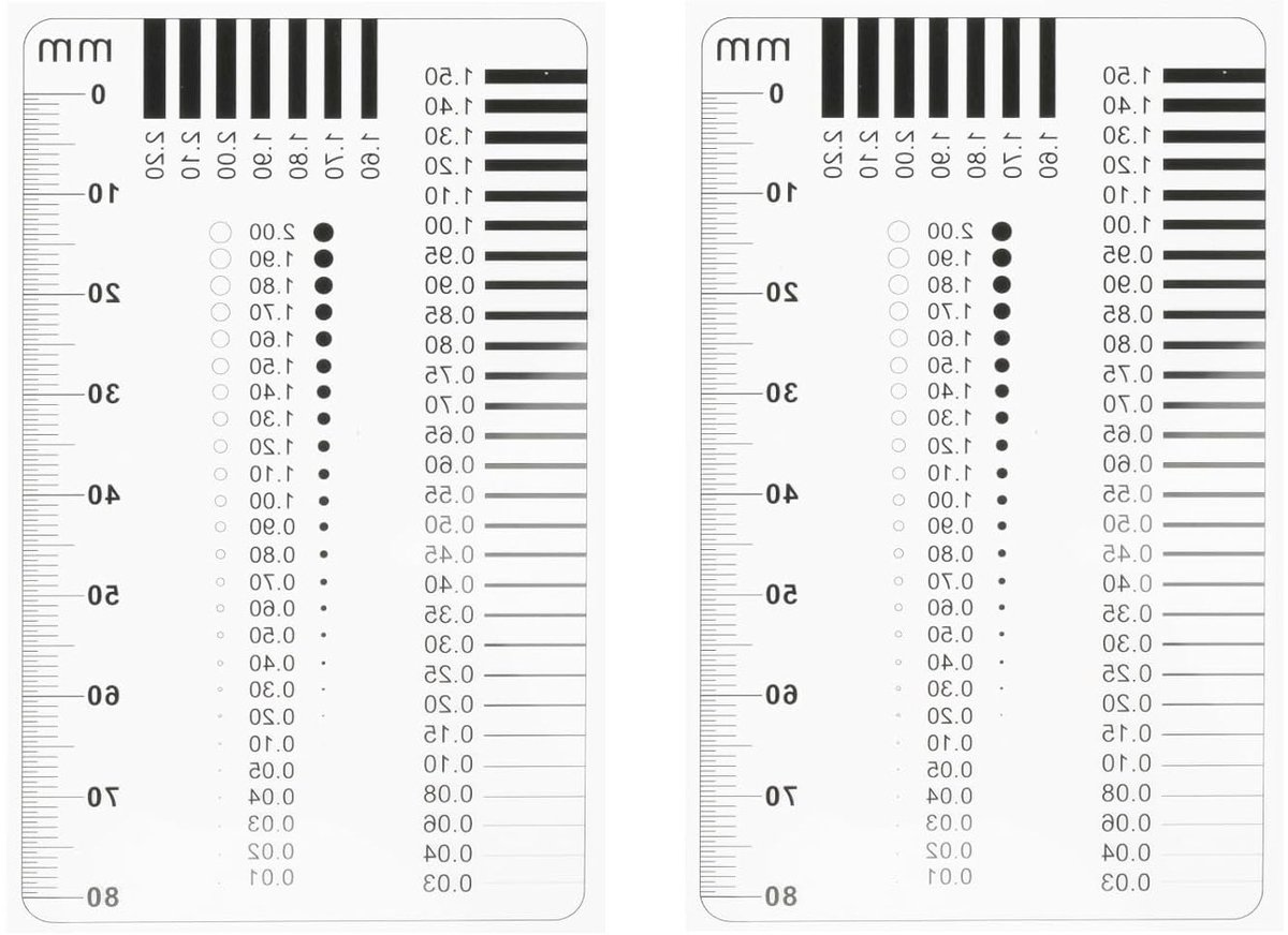 2 stuks scheurmonitor en scheursjabloon voor nauwkeurige scheurmeting, ideaal voor bouw- en renovatiewerkzaamheden, inclusief verdikte liniaal en breedtemeter