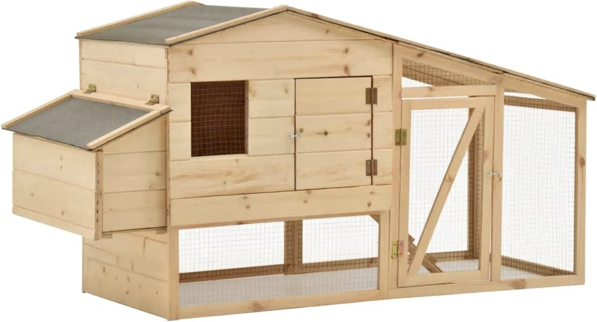 Houten Kippenhok - Praktisch en Ruimtebesparend Ontwerp - Voor Knaagdieren, Konijnen, Binnen en Buiten