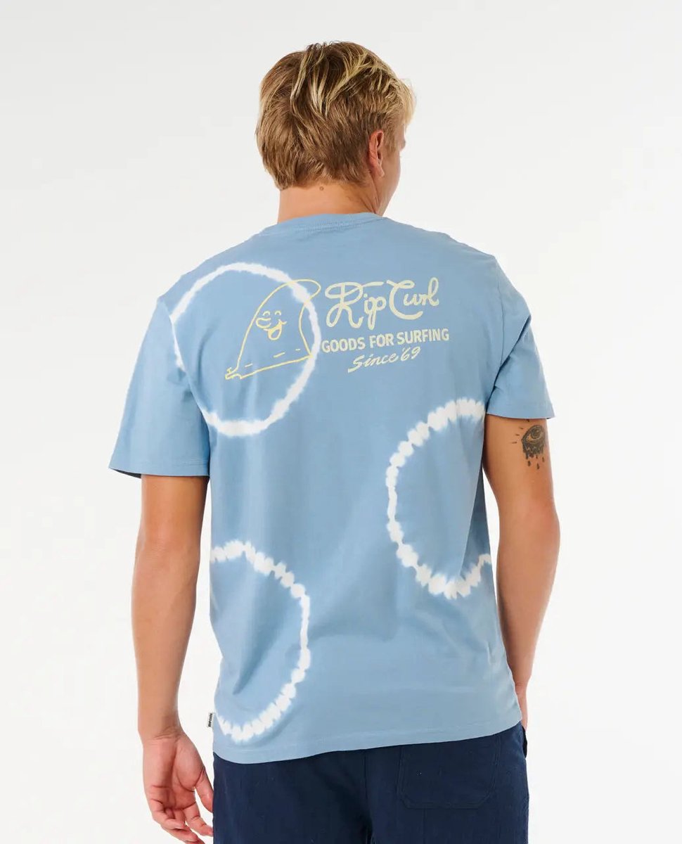 Rip Curl Pacific Rinse FIN TEE Faded Blauw