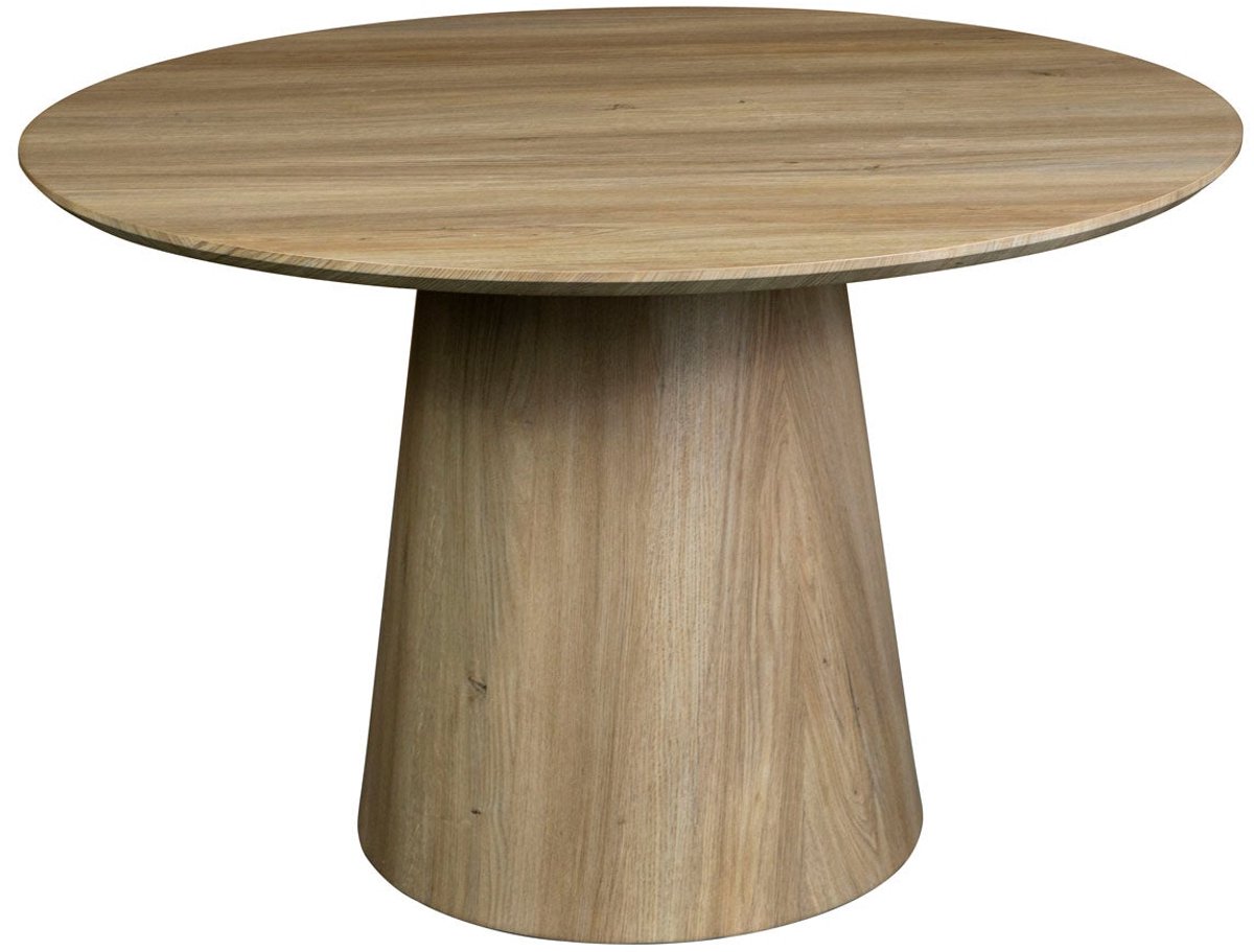 Eettafel Amber rond 130cm lichtbruin Japandi eetkamertafel Japanse stijl tafel