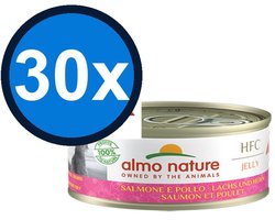30x Almo Nature HFC Jelly - Zalm & Kip - Kattenvoer Natvoer - 70g