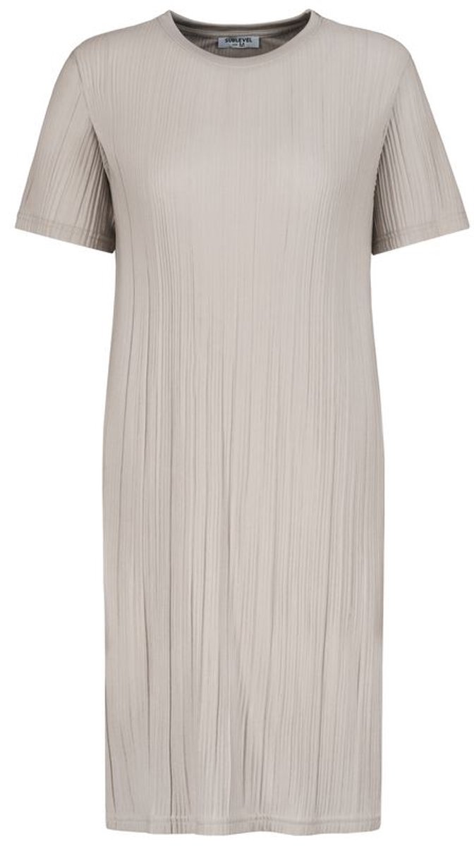 Sublevel JERSEY PLISSEE DRESS Dames Midi-jurk - beige - L