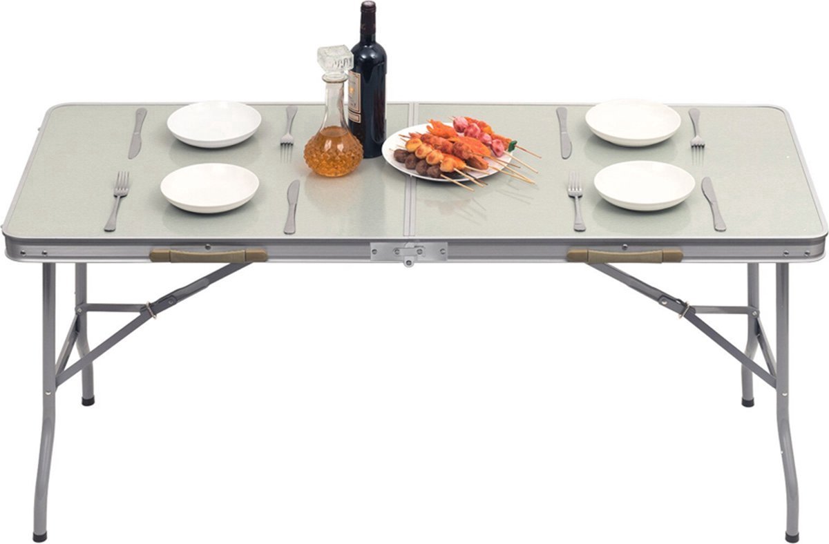 Camping Klaptafel 4 personen - Verstelbaar, Inklapbaar en Picknicktafel - Voor Dagelijks Gebruik, Thuis en Professioneel Gebruik