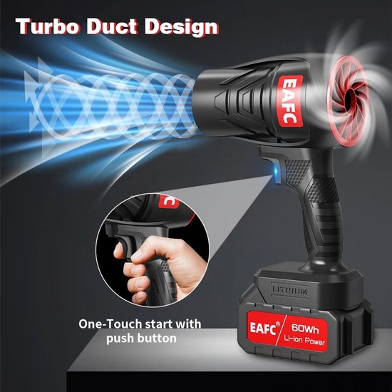 Zerova Bladblazer met 2 Accu's - Blazer - Blower - Voor blaadjes, sneeuw, stof, zand en auto - 21 V - 300 W - Inclusief 60Wh accu — afbeelding 2