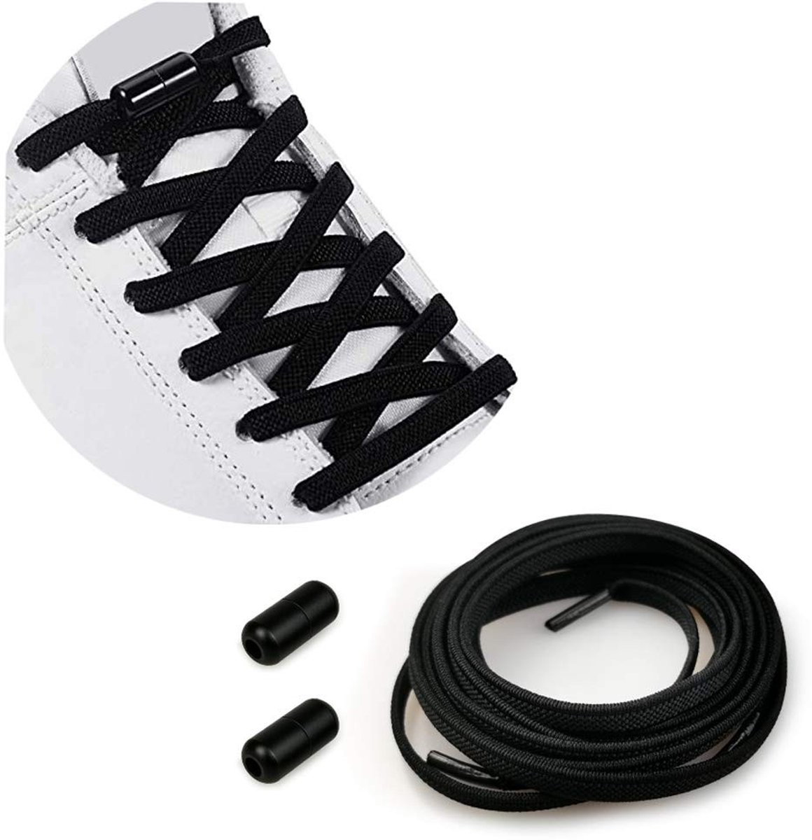 Dailygoods - Elastische Schoenveters met Metalen Gespen voor Kinderen en Volwassenen