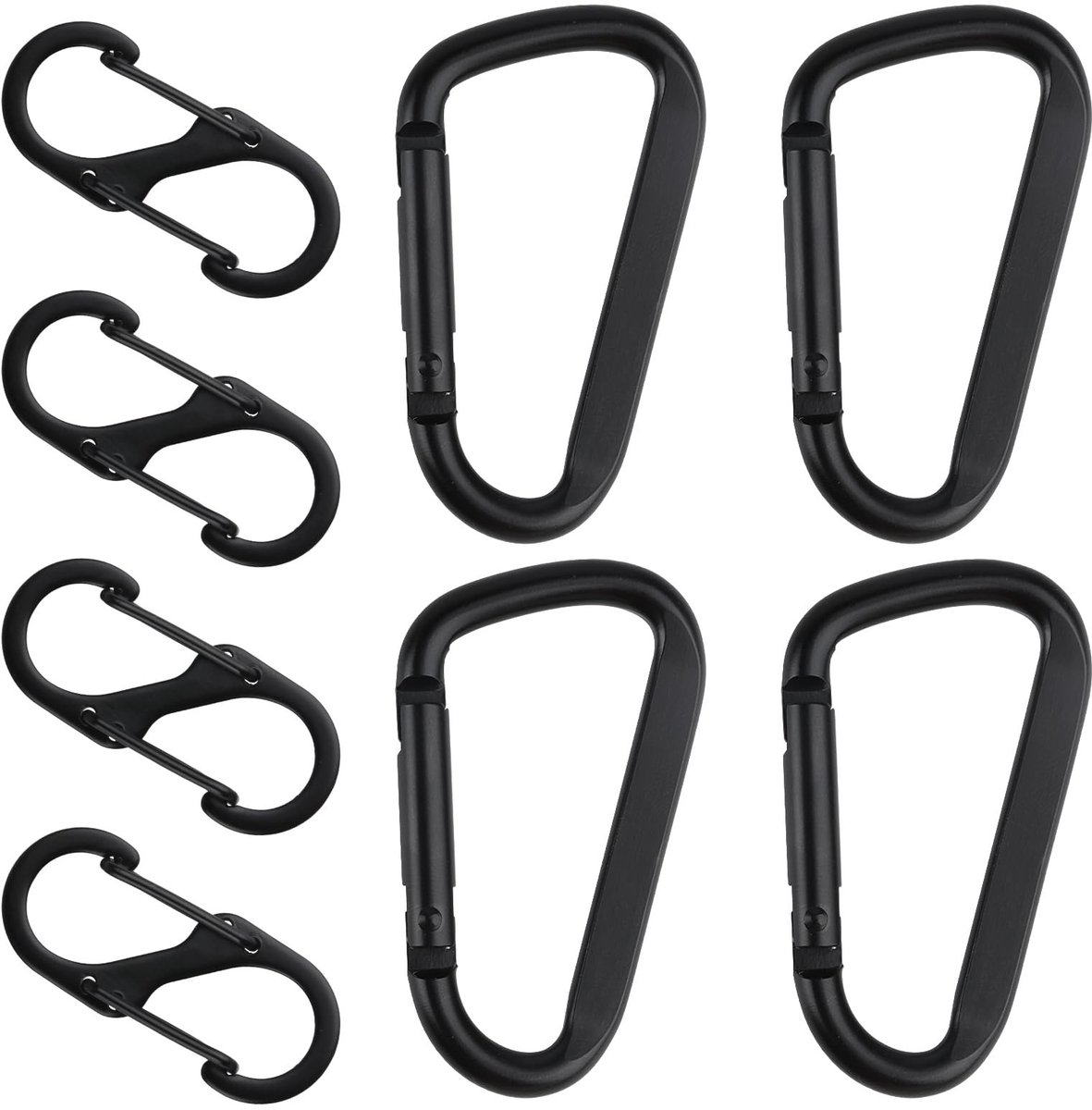 Dailygoods - Set van 8 Robuuste Karabijnhaken voor Kamperen en Wandelen