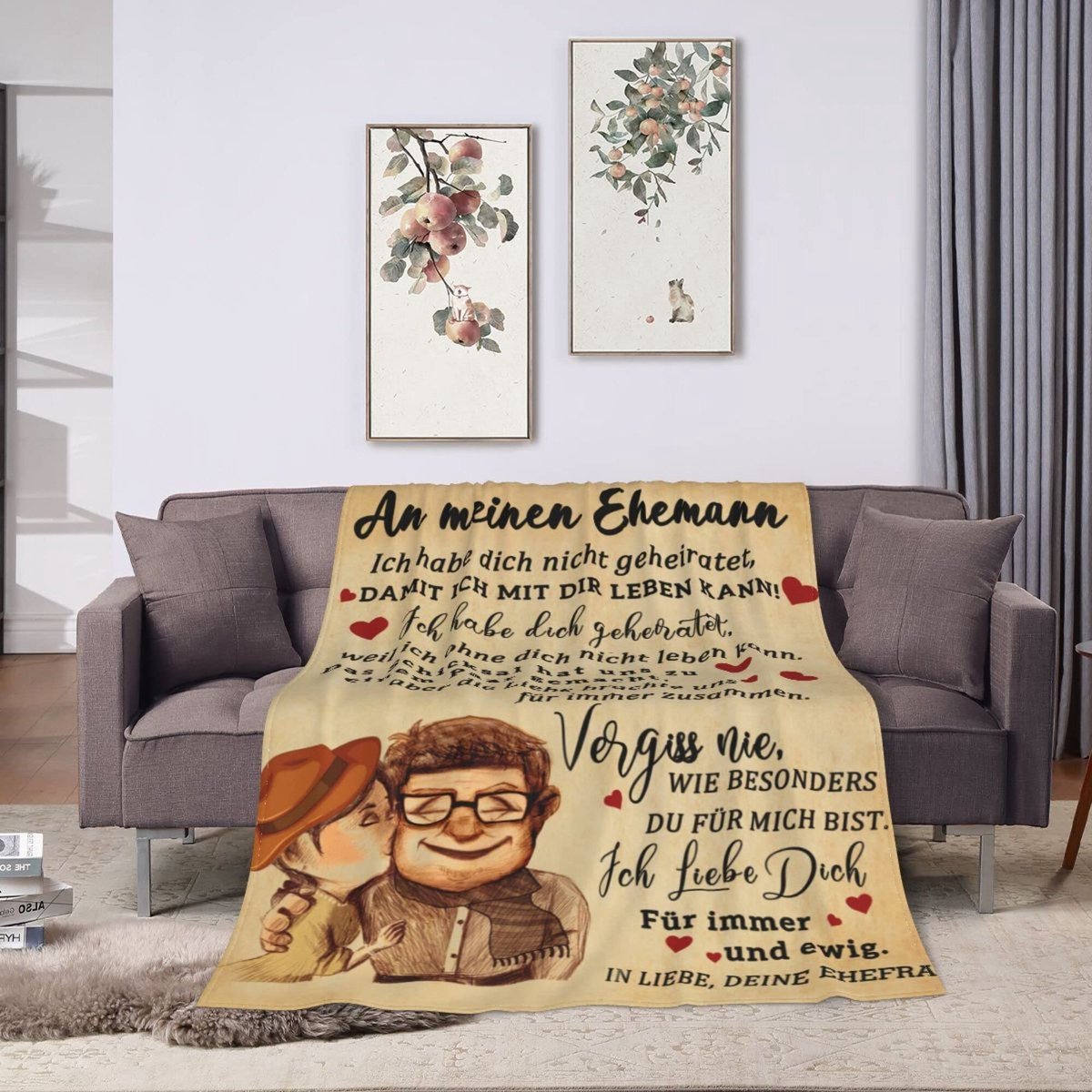 Dailygoods - Knuffeldeken voor Mannen - Huwelijksgeschenk Jubileum en Verjaardag