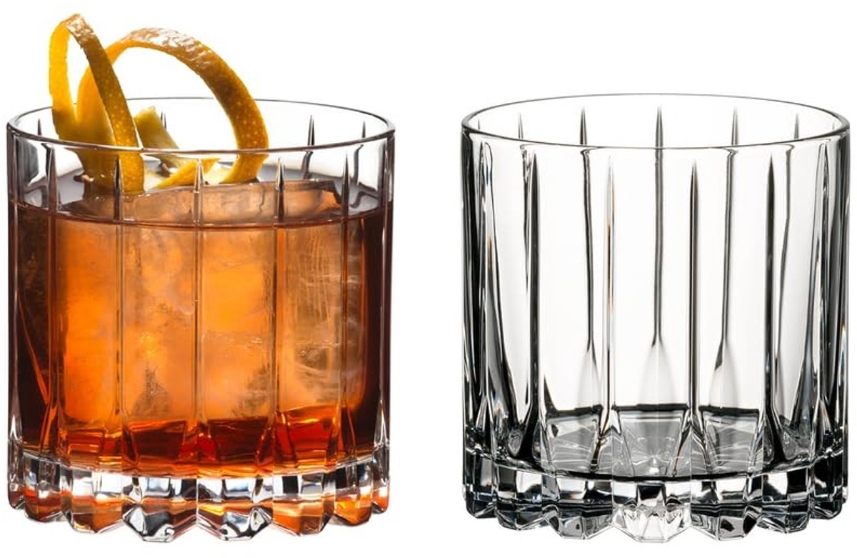 Dailygoods - Rotsglas Drink Glazen Set van 2 - Perfect voor IJsdranken