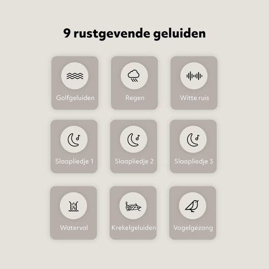 Deryan White Noise Box - Baby Slaaphulp - 9 Geluiden - Oplaadbaar van deryan — afbeelding 2