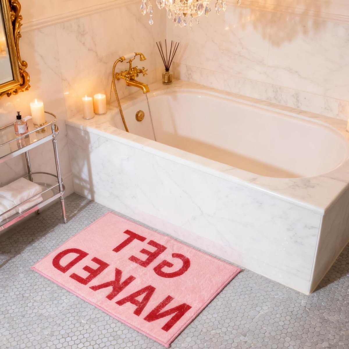 Zachte en Absorberende Badmat in Roze, 40 x 60 cm, Antislip Douchematt, Wasbaar en Comfortabel voor Badkamer en Toilet