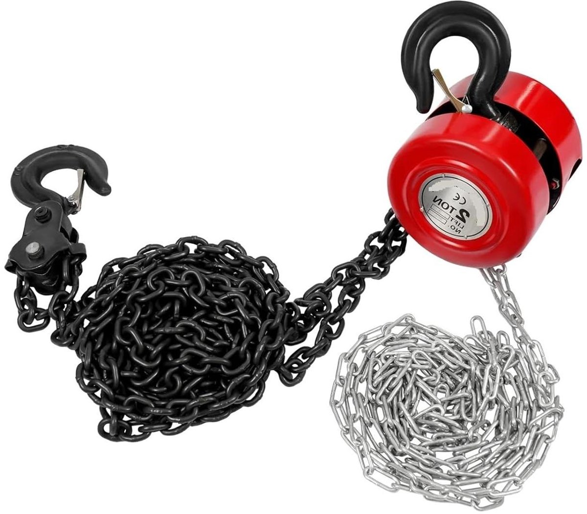 Handkettingtakel - Hefgereedschap - Zware Lasten Tillen - Robuuste Constructie - 2 Ton Capaciteit - Rood