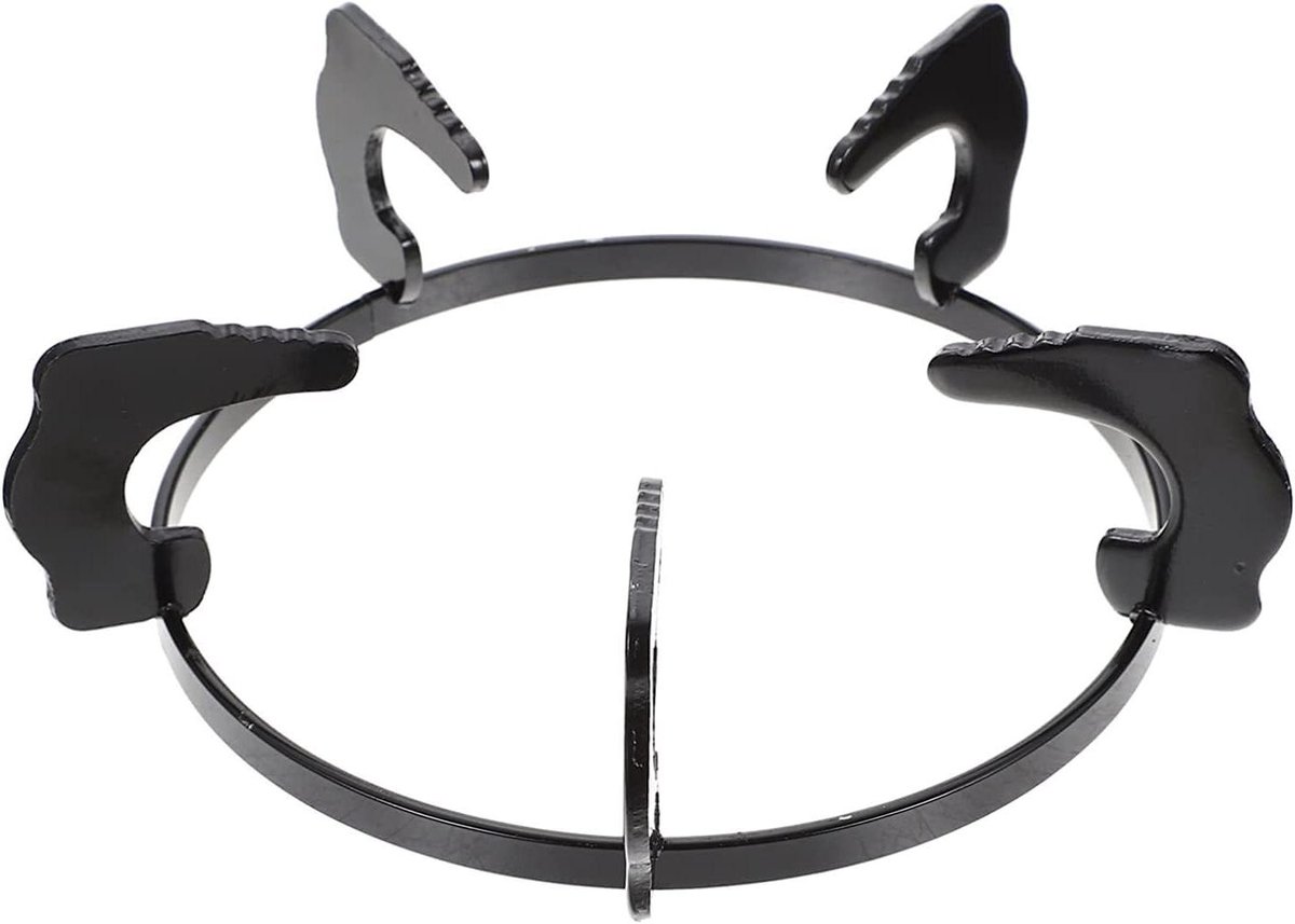 Woksteunring Gasfornuis Pannenhouder Keuken Stabiel Koken Gietijzeren Constructie 18 cm Diameter Zwart