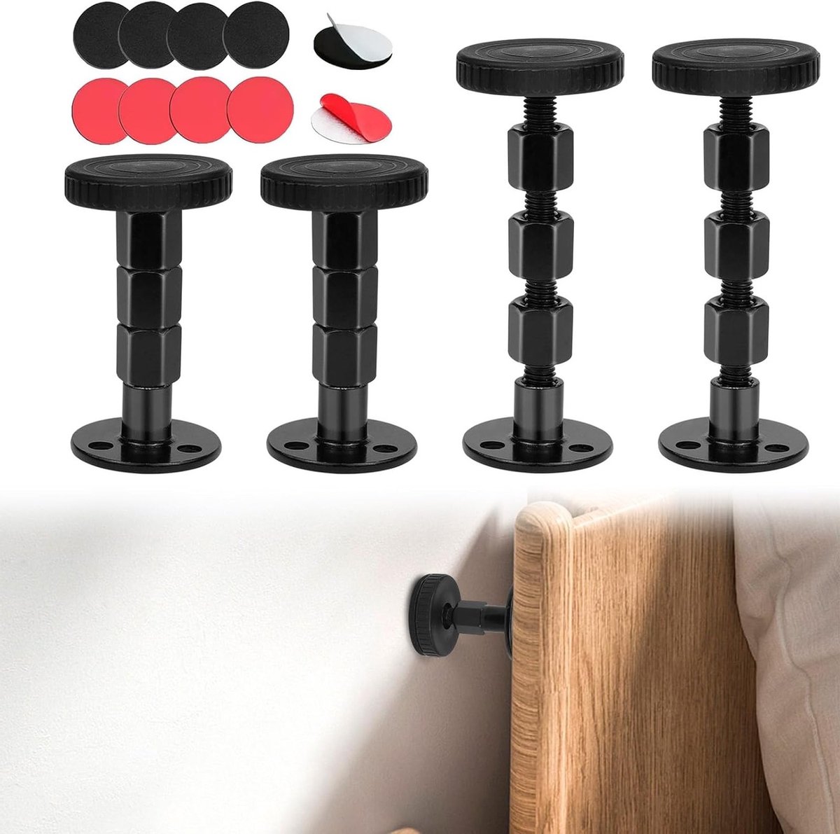 4-delige Dikke Anti-schok Bedframe Steun, Verstelbare Bedwiggen voor Bedden, Banken en Tafels, 30-110mm