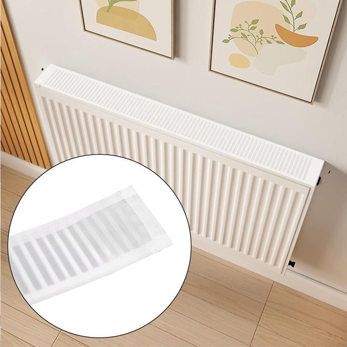 Radiator Stofhoes - Verbergt Verwarming - Stof Vangen - Magnetische Bevestiging - 160 cm L