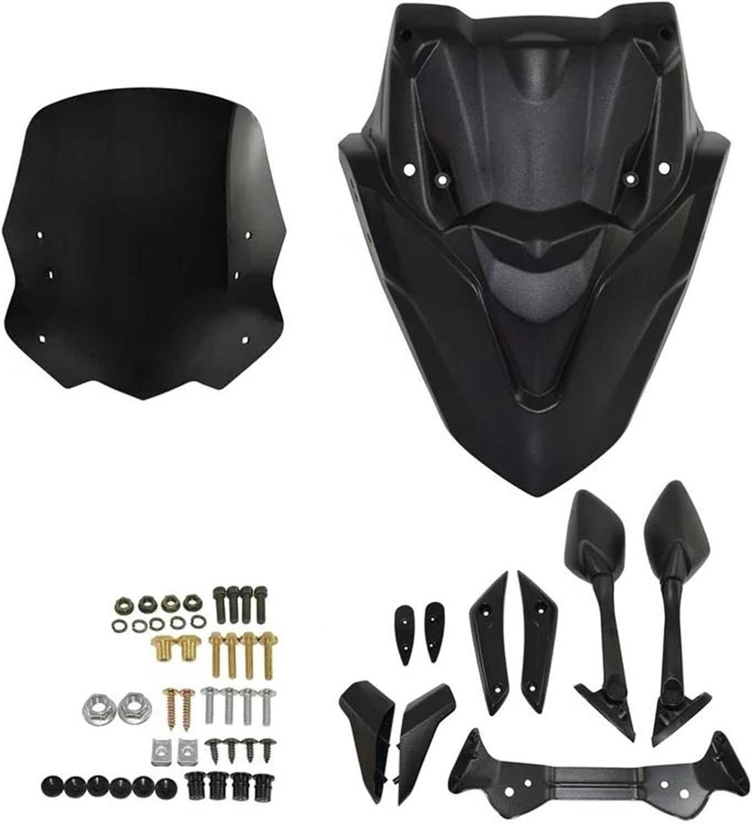 Motorfiets Windscherm - Winddeflector Paneel - Comfortabel Rijden - Verbeterde Aerodynamica - 3mm Dikte - Zwart