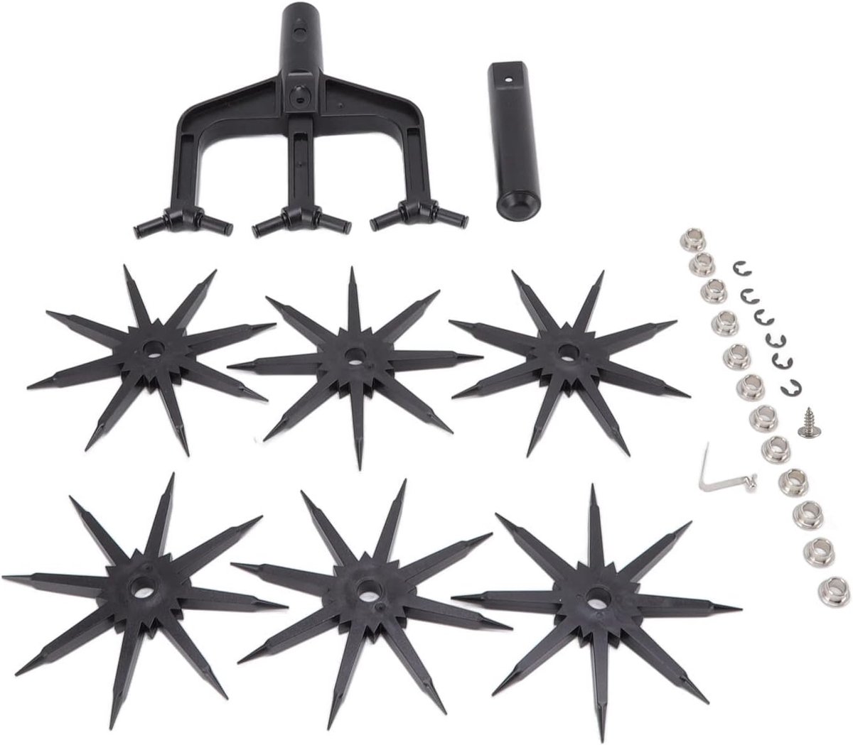 Tuingrondverticuteermachine - Tuinfrees cultivator - Gazon onderhoud - 2-in-1 functie - 21 x 21 x 6 cm - Zwart