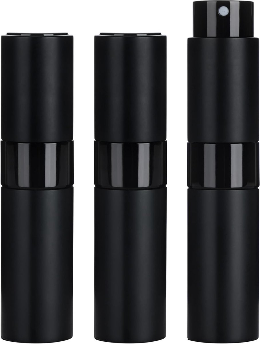 Vulbare Mini Parfumverstuiver 10ml, Set van 3, Handige Reisverpakking, Lekvrije Sprayflessen voor Handtas en Bagage, Herbruikbaar en Compact