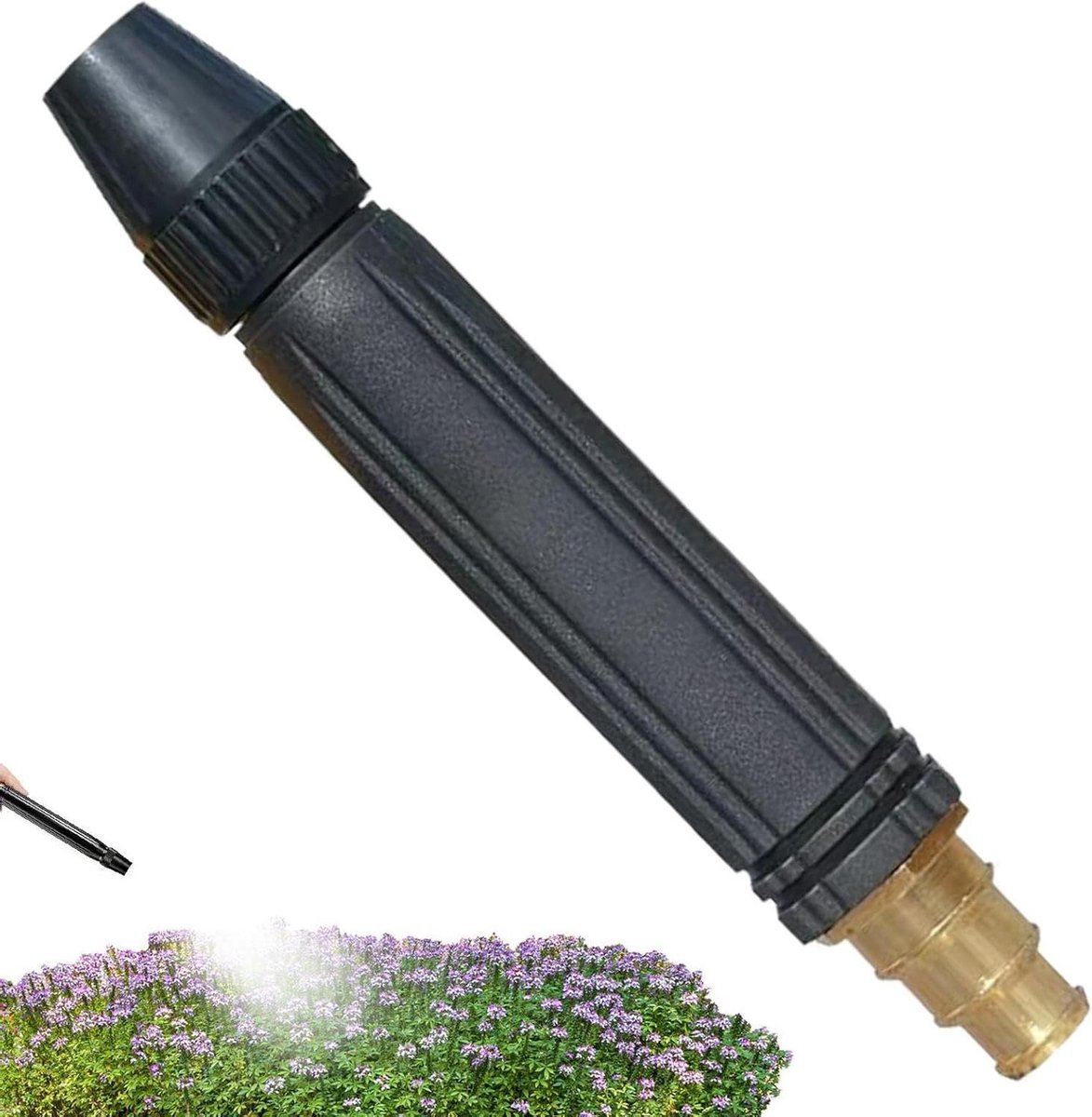 Hogedruk Waterslang Sproeikop - Tuinslangmondstuk Krachtige Straal - Schoonmaken en Besproeien - Lekvrije Hoge Druk Afdichting - 17 cm Lengte