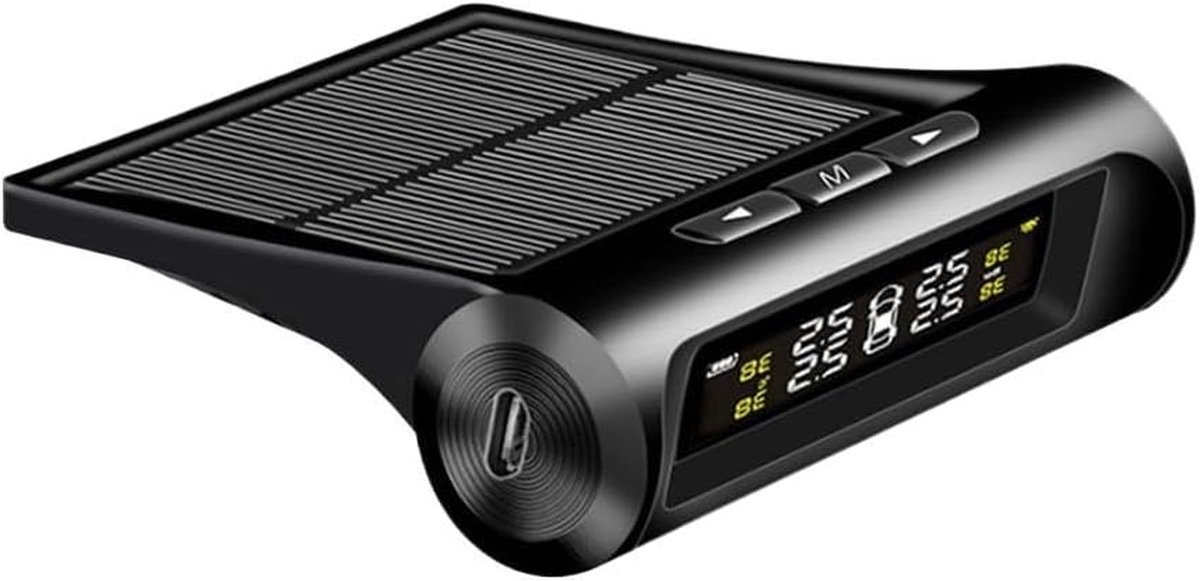 Banden Druk Monitor - TPMS Systeem - Veilig Rijden - Zonne-energie Opladen - 4 Banden - Multicolor