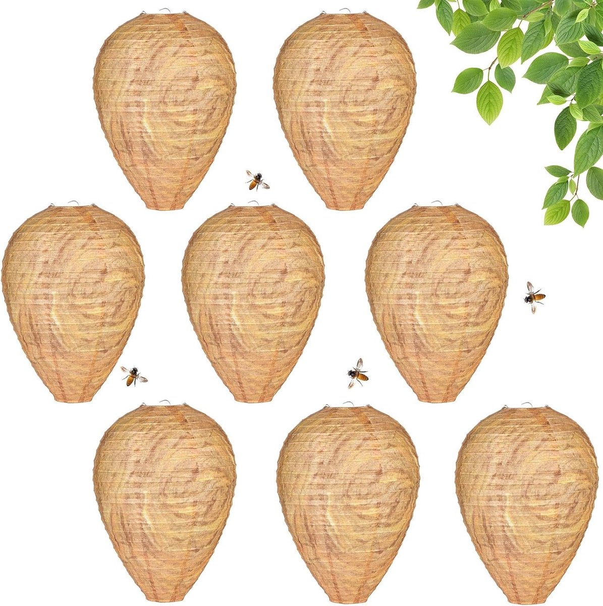 8 Stuks Nep Wespennest Bait voor het Afschrikken van Bijen en Hornets, Ideaal voor Balkon en Tuin, Buitengebruik