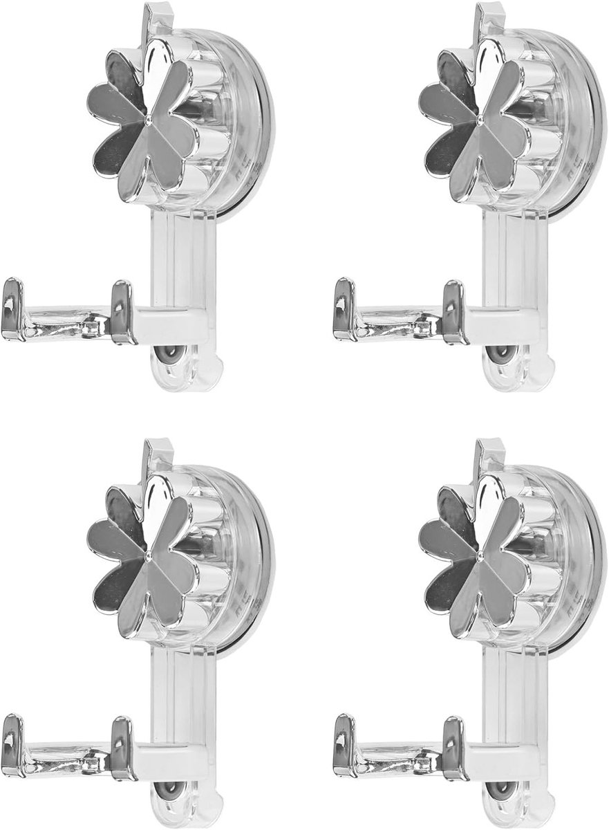 Set van 4 Zuignap Haken, Herbruikbare Haken zonder Boren, Sterke Zuigkracht voor Badkamer, Keuken en Slaapkamer