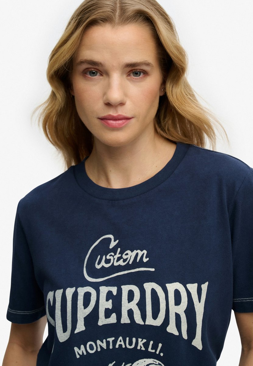 Superdry Heritage Hamptons T-shirt Dames T-shirts Marineblauw
