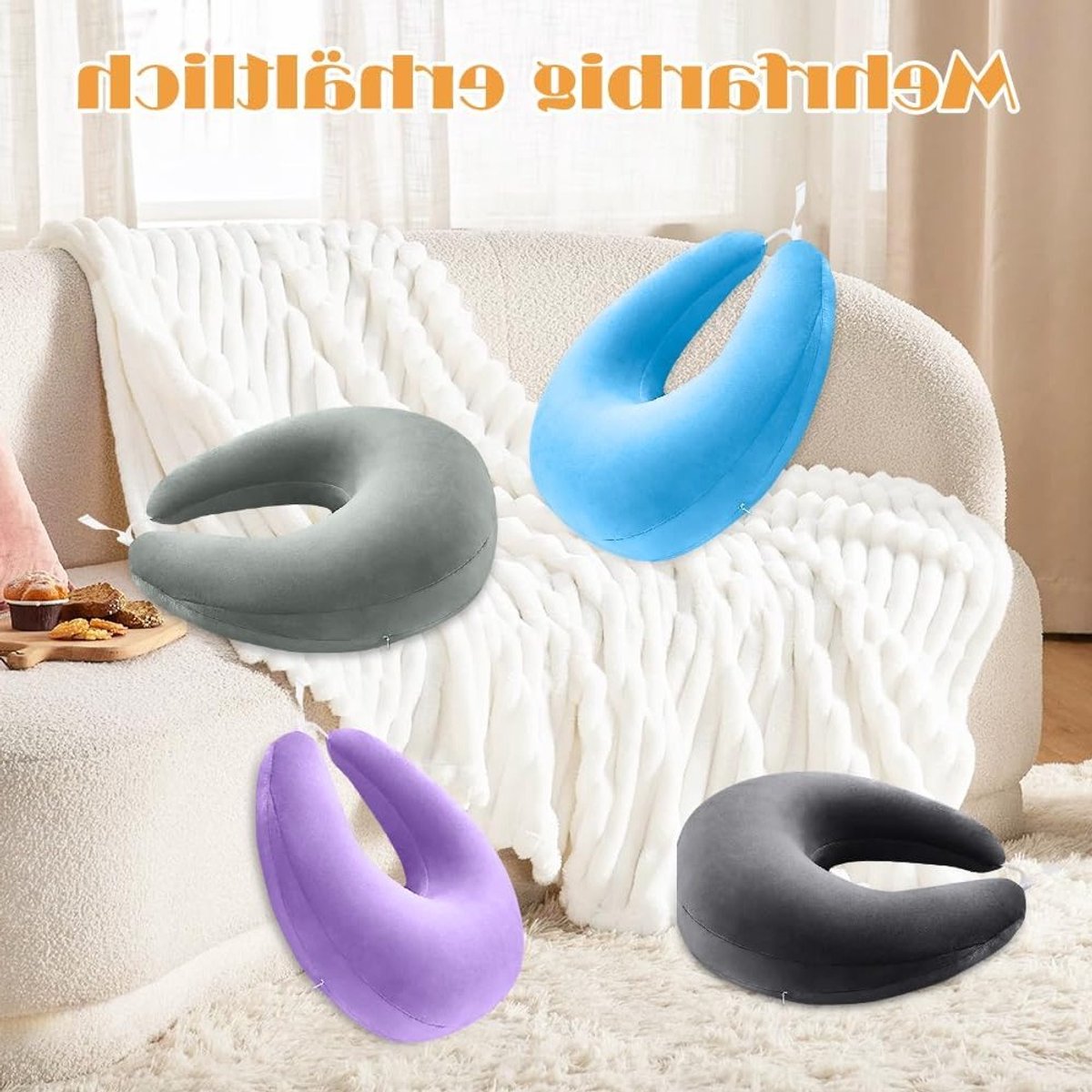 Ergonomisch Lees- en Ondersteuningskussen, Lichtgewicht Kussen voor Gaming, Lezen en Haken (Blauw)