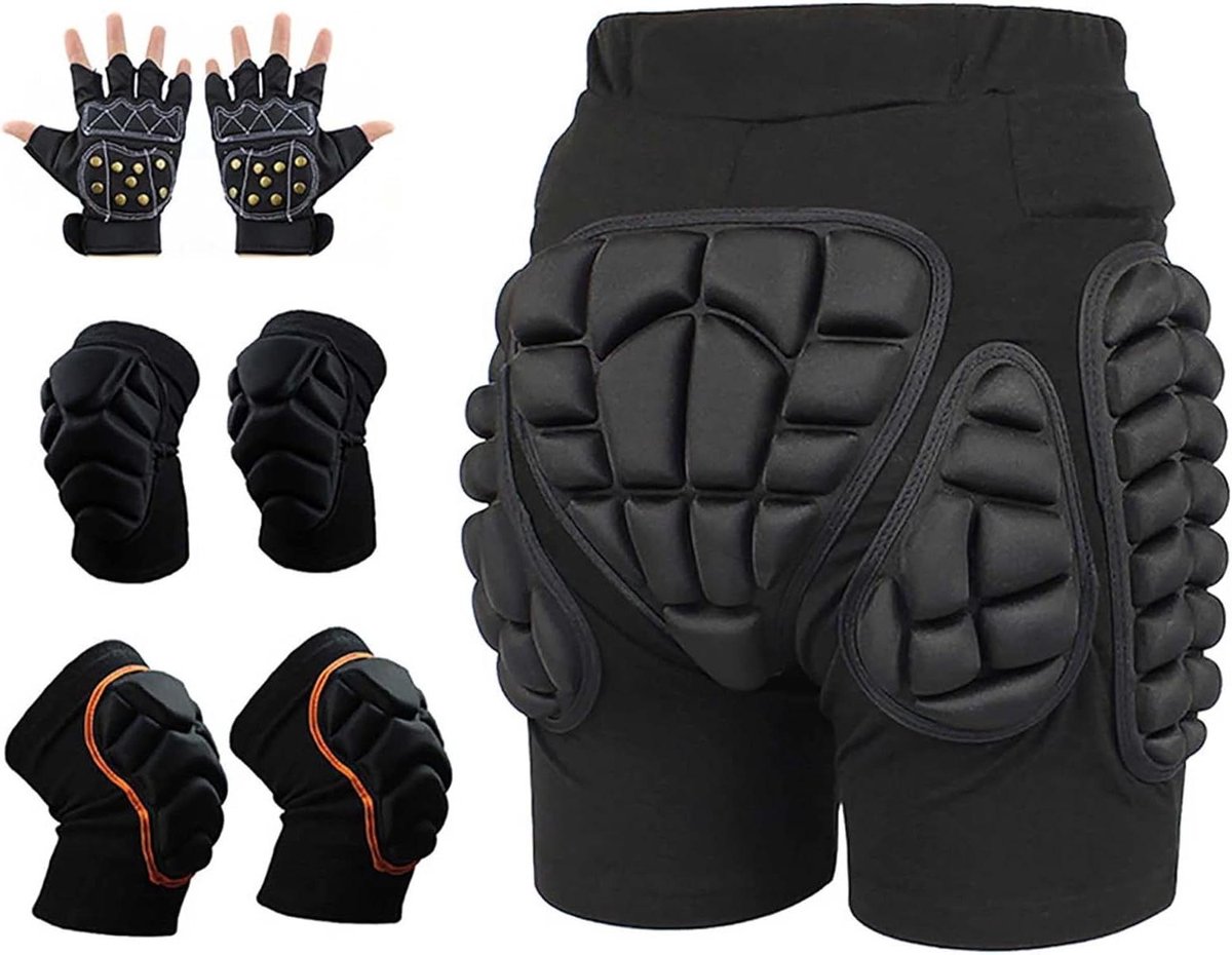 Beschermende Broek - Valbescherming - Sporten - Schokabsorberend - 12 mm dikte - Zwart