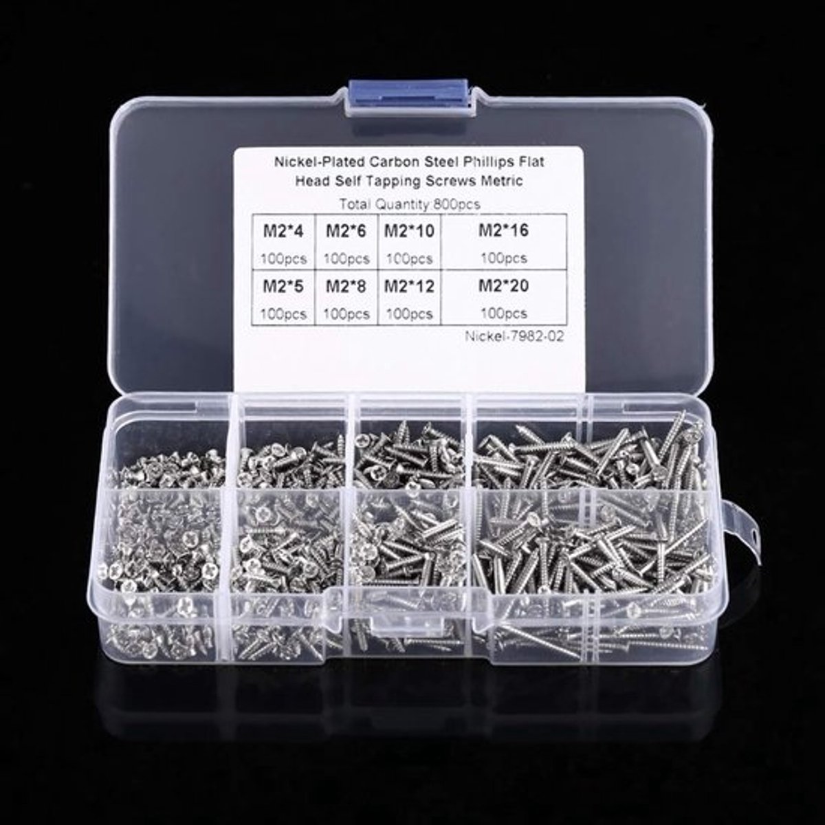 Schroevendraaiers assortiment 800 stukken, gekruiste flushkop, 8