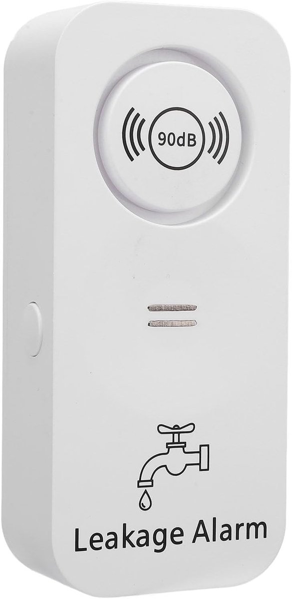 Waterdetector - Lekdetector - Water Overlast Voorkomen - 90 dB Alarm - IP66 Waterdicht - Wit