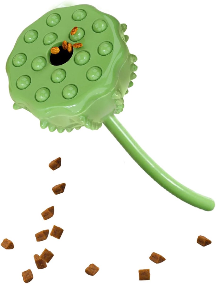 Hondensnoepdispenser Slow Feeder - Honden voerbal - Langzamer Eten - Plantenontwerp - 16.5 cm - Meerkleurig
