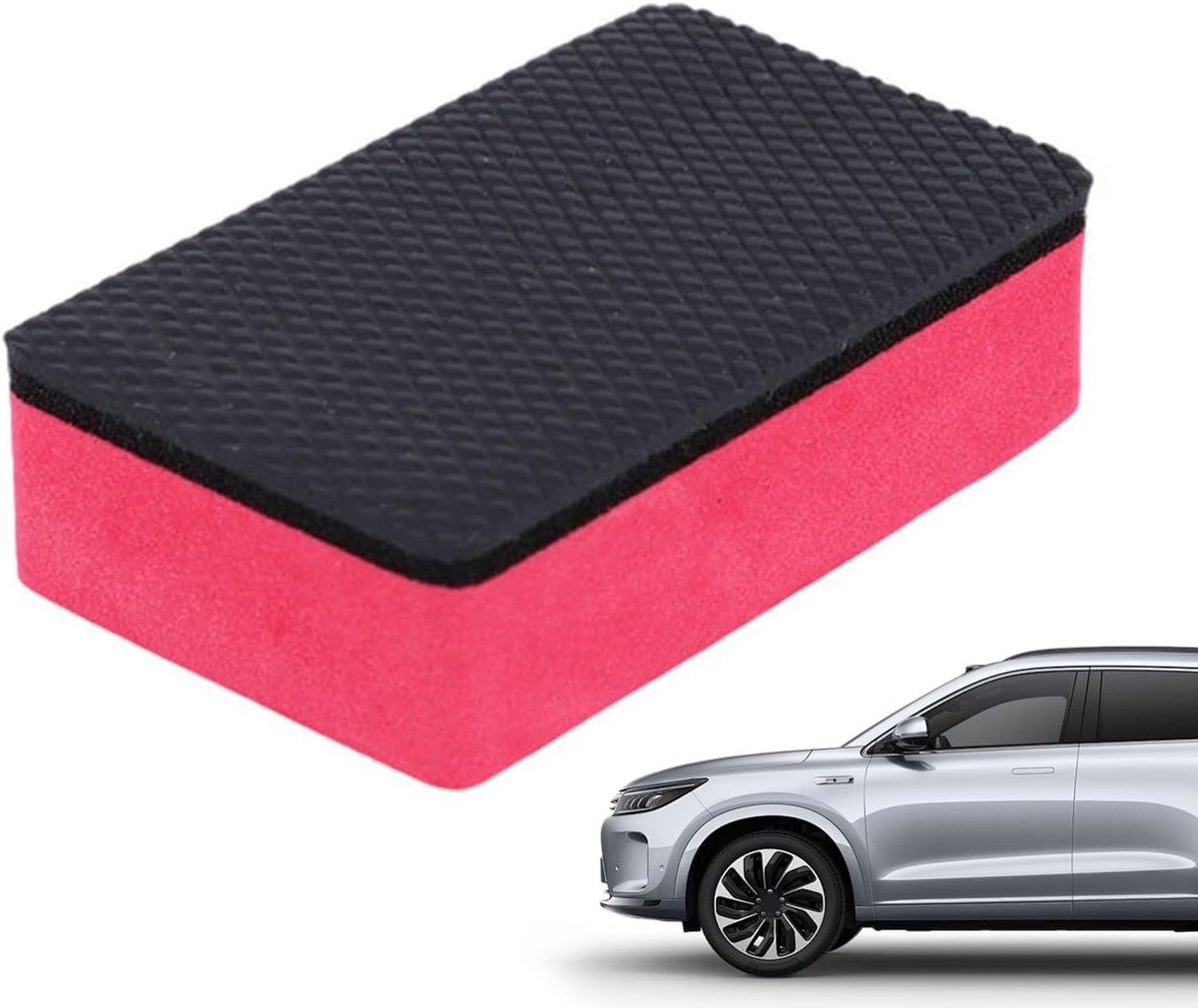 Autospons Kleibar - Reinigingsspons Auto - Lak Reinigen - Vermindert Krasvorming - 8.5x5.5x2.7 cm - Rood