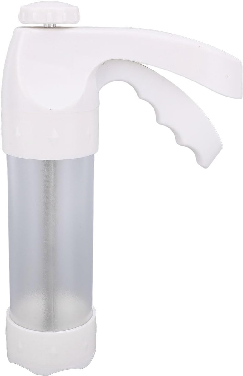Koekjespers Kit - Koekjesmaker Decoratieset - Zelf Koekjes Bakken - Met 18 Accessoires - 22 cm - Wit