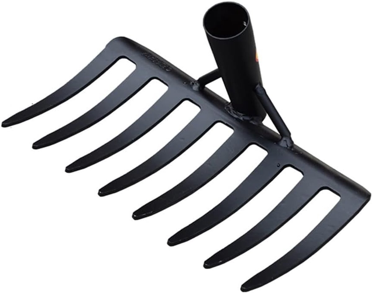 Hand Houten Rijs - Tuin Hout Rijs - Bodem Losmaken - Sterk Mangaanstaal - 285mm - Zwart